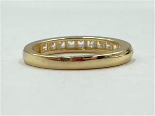 14 Yellow Gold & Cubic Zirconia Stone Wedding Band Ring 2.6g
